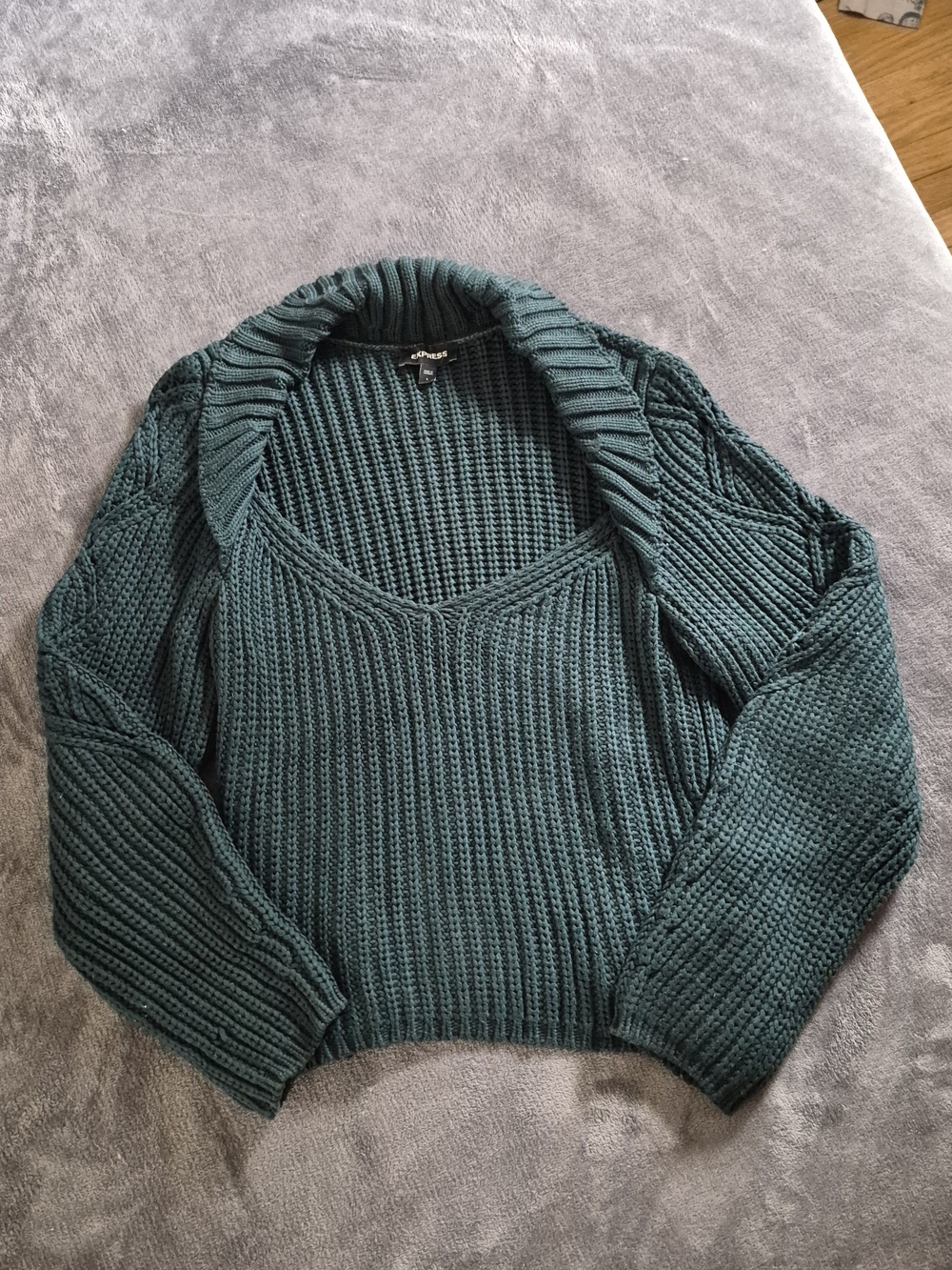 Express Dark Teal Knit Sweater - Dark Teal